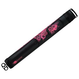 Athena ATHC01 2x2 Black w/Pink Tribal Rose Pool/Billiard Hard Cue Case
