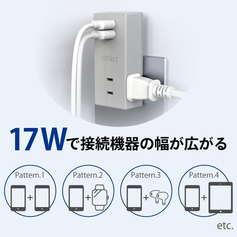 Topland STPP500-GR USB Outlet Power Strip Lightning Guard 3 AC