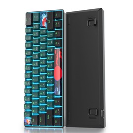 Ussixchare 60 Percent Gaming Keyboard 60% Mechanical Keyboard LED Backlit Ultra Compact Wired Keyboard with Red Switch for Windows Laptop Gamer(61 Sound Wave)