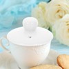 PRETYZOOM tea cup cover replacement teapot lid elegant white lid