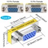 TECHZOCO VGA Female to Female SVGA Coupler HDB15 Gender Changer