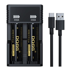 BENKIA 21700 Rechargeable Battery 3.7V 5000mAh Large Capacity Flat Top Batteries for LED Flashlight Headlamp(2 Pack,21700 Battery+Charger)