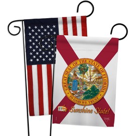 Florida Garden Flags Pack Americana States USA American Territories Republic Country Particular Area Applique Small Decorative Gift Yard House Banner Double-Sided Made In 13 X 18.5