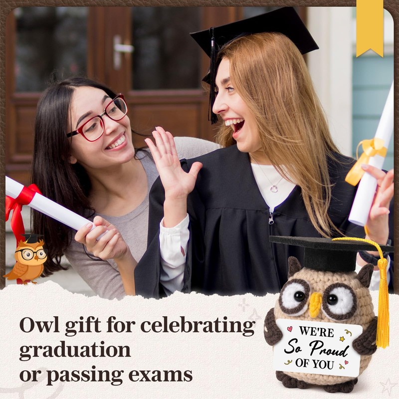 Graduation Gifts 2026, Crochet Owl with Grad Cap & Proud