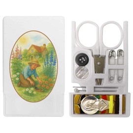Azeeda 'Gardening Grandma Cottage' Mini Travel Sewing Kit (SE00040736)
