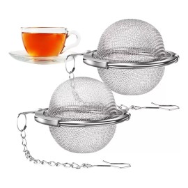 Universo en Linea Duo Infusor Té Esfera Metal Filtro Malla Acero Inoxidable F Color Plateado