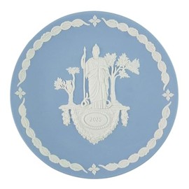 Wedgwood 1067339 Year Earplate, 2025 Edition, Jasper Olympus, Athena, Pale Blue, 6.7 inches (17 cm)