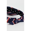 Lele Sadoughi Women's Striped Cotton Bow Tie Visor, Patriotic Stripe,