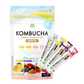 仙台勝山館 コンブチャ 4種のフルーツ味セット（ミックスベリー、ザクロ、グレープフルーツ、オリジナル　各3本） 4g×12袋 発酵紅茶 乳酸菌 置き換えダイエット