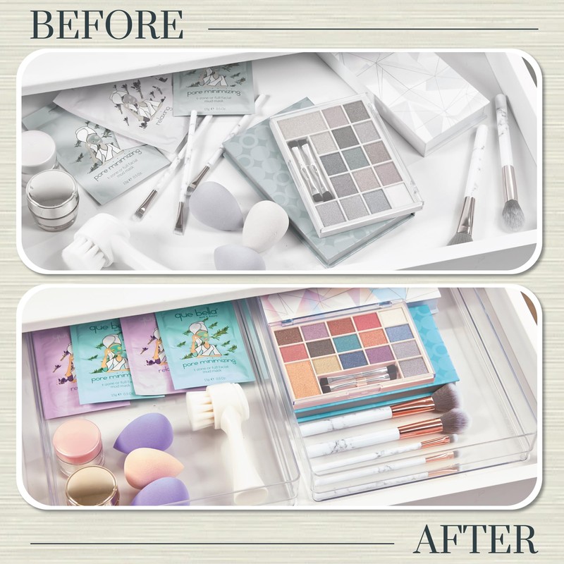 STORi SimpleSort 2-Piece Stackable Clear Drawer Organizer Set | 15"
