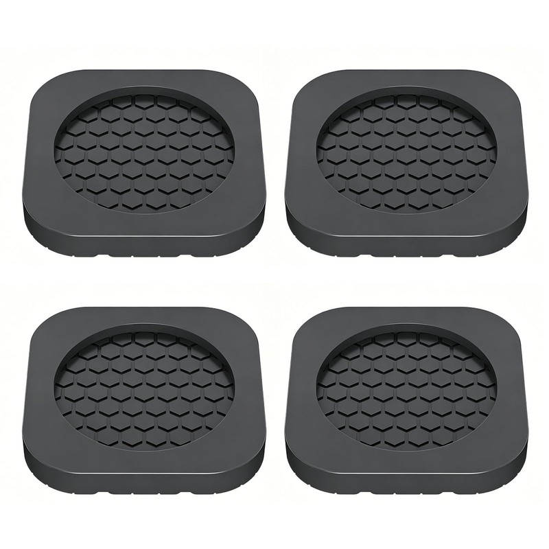 4 PCS Anti Vibration Pads for Washing Machine, Black Non