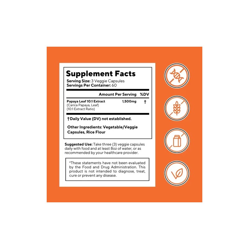 Vitapia Papaya Enzima 1500 Mg Cápsulas Veganas