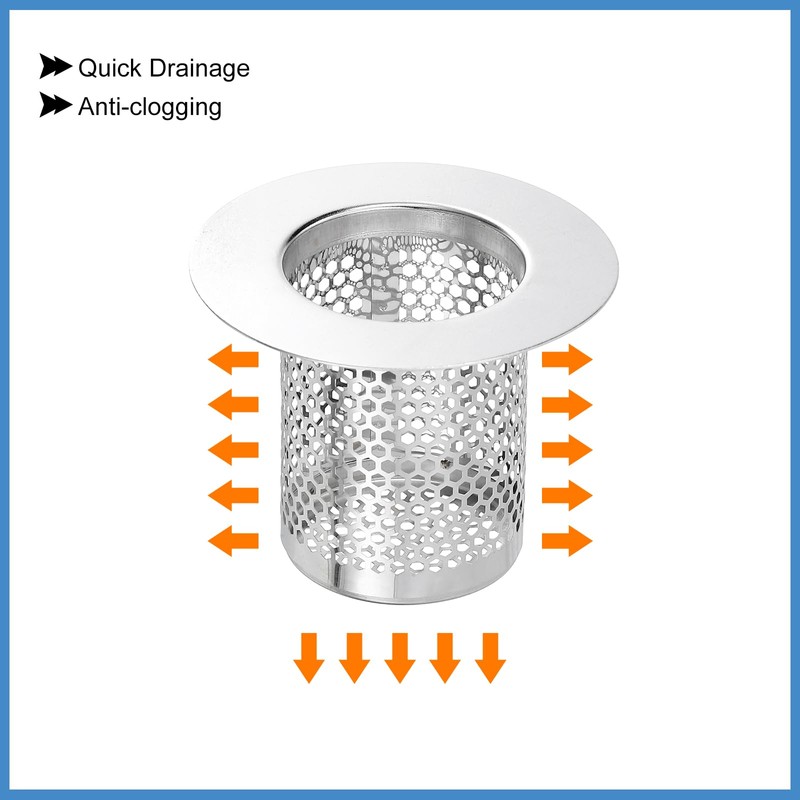 uxcell 2 Pack Shower Drain Strainer, 2" x 2.6" 304