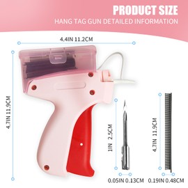 Stitch Gun，Micro Stitch Gun for Clothes，Fine Stitch Tool Mini Stitch Gun for Clothes Mending Quilting Stitch Tag Gun with5 Needle, 1000 Black & 1000 White Micro Fasteners (pink(With storage box))