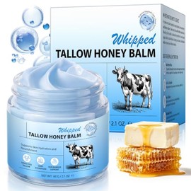 Bálsamo de miel de sebáceo, bálsamo de ternera alimentada con pasto con miel de manuka, vitamina E, bálsamo de hidratación profunda para la piel para cara y cuerpo, soporte para la piel de 2.12
