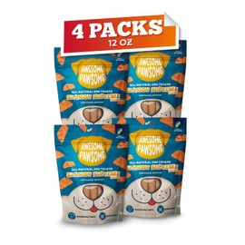 Awesome Pawsome Salmon Supreme Recipe, All Natural Grain Free Crunchy Snacks for Dogs of All Ages, Fun Bite-Sized Shapes Dog Treats, Crafted in New Zealand, 12oz
