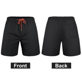 BLATIAL Mens Swim Trunks 7" Quick Dry Swim Shorts Swimsuit Swimming Trunks Swimwear with Pockets, Triangle Lining Black