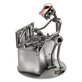 STEEMO Screw Man Metal Builder Locksmith Gift Metal Decoration 12 x 12 x 17 cm