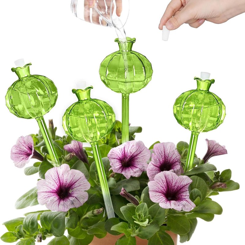 4pcs Self Watering Flower Globes Decorative Automatic Plants Watering Bulbs