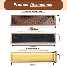 Moccool Incense Hoder Burner, Wooden Incense Storage Box for Sticks, Incense Stick Stand Burner Ash Catcher Tray for Meditation Yoga Spa Room Decor