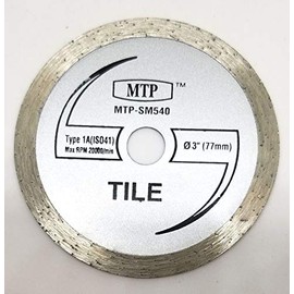 MTP Brand SM540 3" Wet Dry Continuous Diamond Circular Blade Compatible to use for Max Rotozip Saw Max Tiler Saw Max SM20 and Rotozip zipsaw RFS1000 (1) -7/16" Arbor
