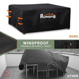 Rimwig - Juego de funda para muebles de patio, impermeable, fundas para sillas de mesa para exteriores, rectangulares, resistentes a la intemperie, para protección de 72 pulgadas de largo x 36