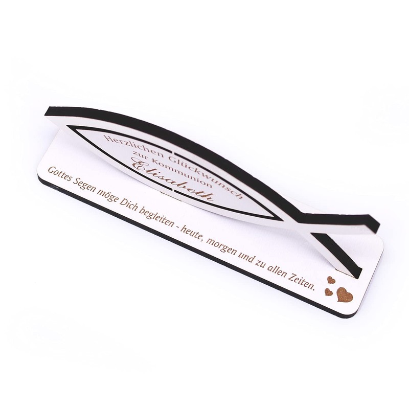 Decorative Stand Fish – Congratulations on Communion – with Name