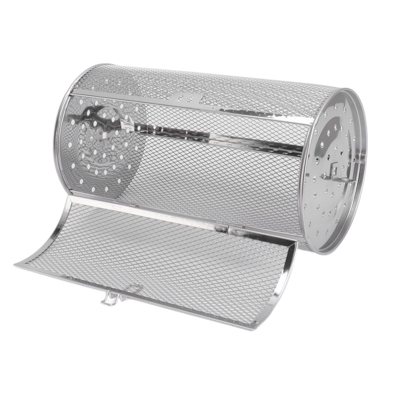 Rolling Grilling Basket Stainless Steel Grill Cage Round Stainless Steel
