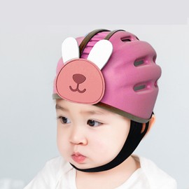 DAUZ Casco para bebé, Casco de Seguridad para Niños Pequeños de Fibra de Poliéster y Poliuretano, Lavable a Máquina para Gatear (Pink)