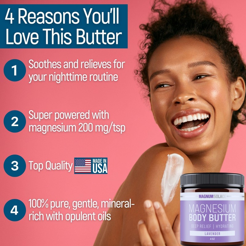 Magnum Solace Magnesium Body Butter - Nighttime Magnesium Cream -