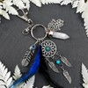 Tnfeeon Dreamcatcher Key Fob, Natural Turquoise Gemstone Feather Palm Lucky