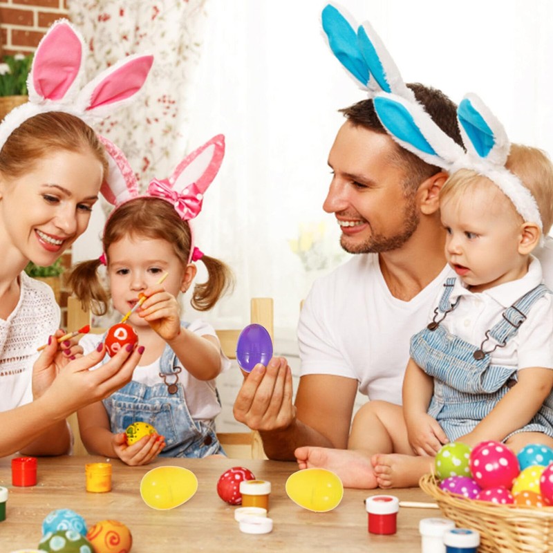 Gadpiparty 50pcs Fillable Easter Eggs Empty Ornaments for Party Favors