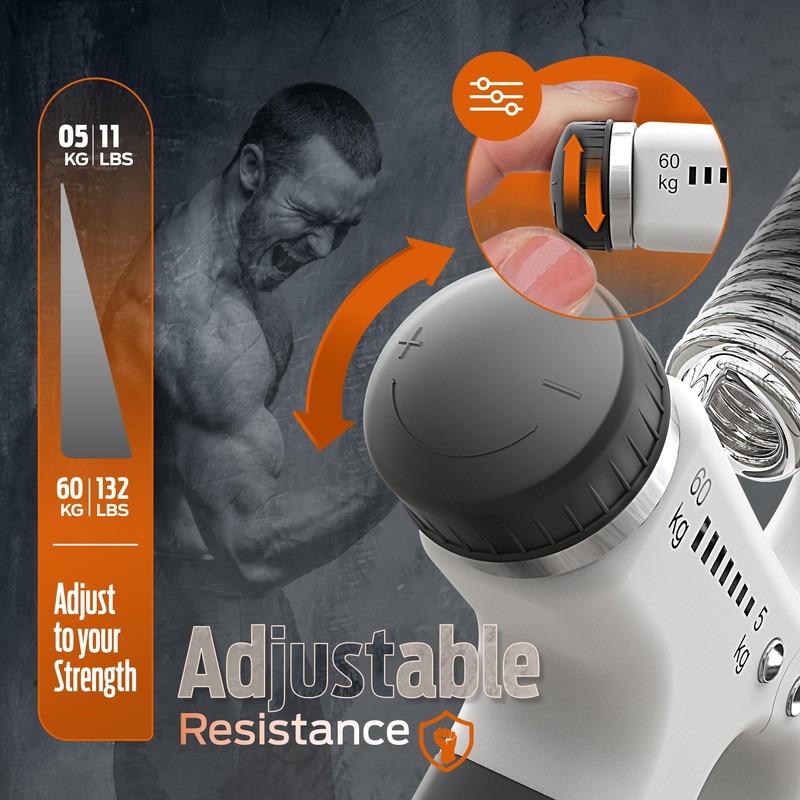 PORTENTUM 5-60 kg Grip Strengthener Exerciser – Adjustable Forearm Strengthener