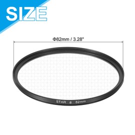 sourcing map 82mm Star Lens Filter, Starburst Lens Filter 8 Points Star Camera Lens Filter for Night Scenery Glassworks