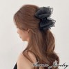 Avance Ribbon Hair Clip Black Black Hair Claw Large Bow