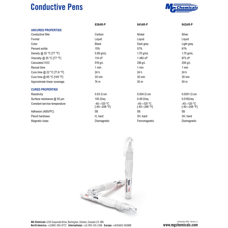 MG Chemicals 838AR-P Total Ground Carbon Conductive Pen, 4g