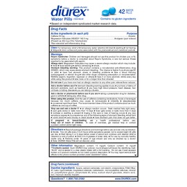 Diurex Water Pills, 42 Count Pills (Pack of 6)