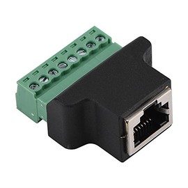Sonew Terminal de Tornillo RJ45, Conector RJ45 Hembra de DVR Ethernet a Conector de Terminal de Tornillo de 8 Pines