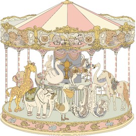 HGHG New Carousel Swaddles Soft Baby Muslin Swaddle Blanket (Carousel Pink)