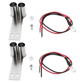 ECSiNG 2PCS 1/10 RC Car Simulation Exhaust Pipe for Drift Car 1/10 Scale 49.9 x 22.1 x 18.4mm RC Simulation Tailpipe with LED Light Wire Stud Screws Double Hole