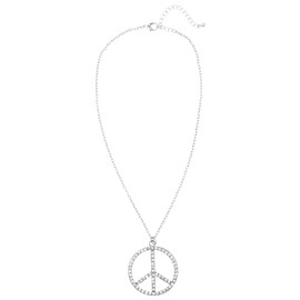 WIDMANN wid03557 Hippie Necklace ? Rhinestone, White, One Size