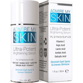 Admire My Skin Dark Spot Corrector Remover for Face - Brightening Discoloration Correcting Serum - Kojic Acid + Azelaic Acid Serum for Melasma and Sun Spots 1oz