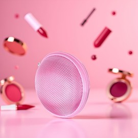 1PC Pink Compact Round Mini Earphone Hard Case Bag - Travel Pouch for Headphones, Coins, and Keys, Small Cosmetic Carrying Bag Headphones, Earbuds Accessories