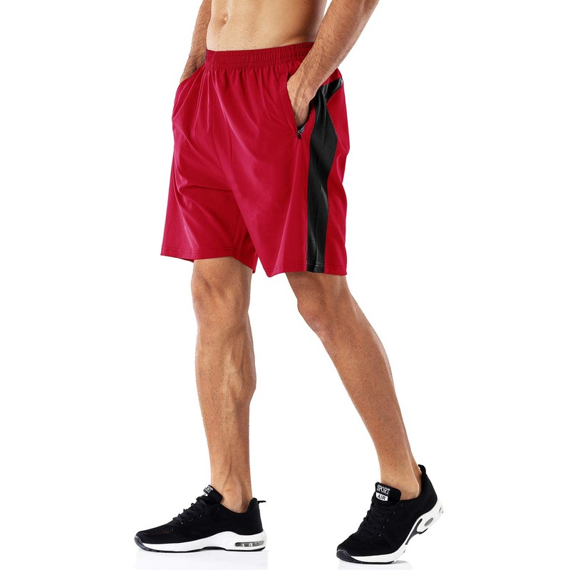 HMIYA Men's Sports Shorts Quick Drying Shorts with Zip Pocket,