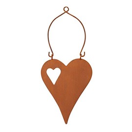 levandeo Sign Welcome Heart 15 x 15 cm Garden Decoration Door Sign Patina Wall Picture Garden Sign Rust Decoration