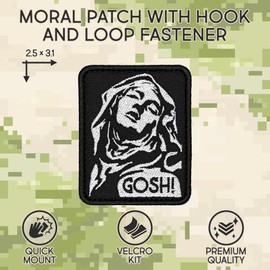 SHEVRONESS Gosh Tactical Funny Morale Patch for Hats, Vests, Jeans, Backpacks, All Clothes, and Gear - Highly Durable and Incredibly Resistant to Fading and Tearing - 2.5 x 3.1 in