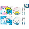 Home Smurfs Set of 4 Coloured Melamine Plate with 2