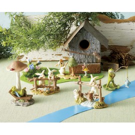 Matsuno Hobby GM-4325 Cute Figurine, Object, Animal Mascot, Gardening, Rabbit, Grass Mowing, H2.6 x W 2.6 x D 1.8 inches (5 x 6.5 x 4.5 cm) (Gardening & Interior Decoration Series)