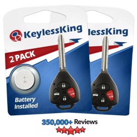 KeylessKing* 2 Remote Keyless Entry Car Key Fob for 2007 2008 2009 2010 Toyota Camry hyq12bby