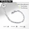 ChicSilver 2.8mm Figaro Chain Anklet 925 Sterling Silver Ankle Bracelets